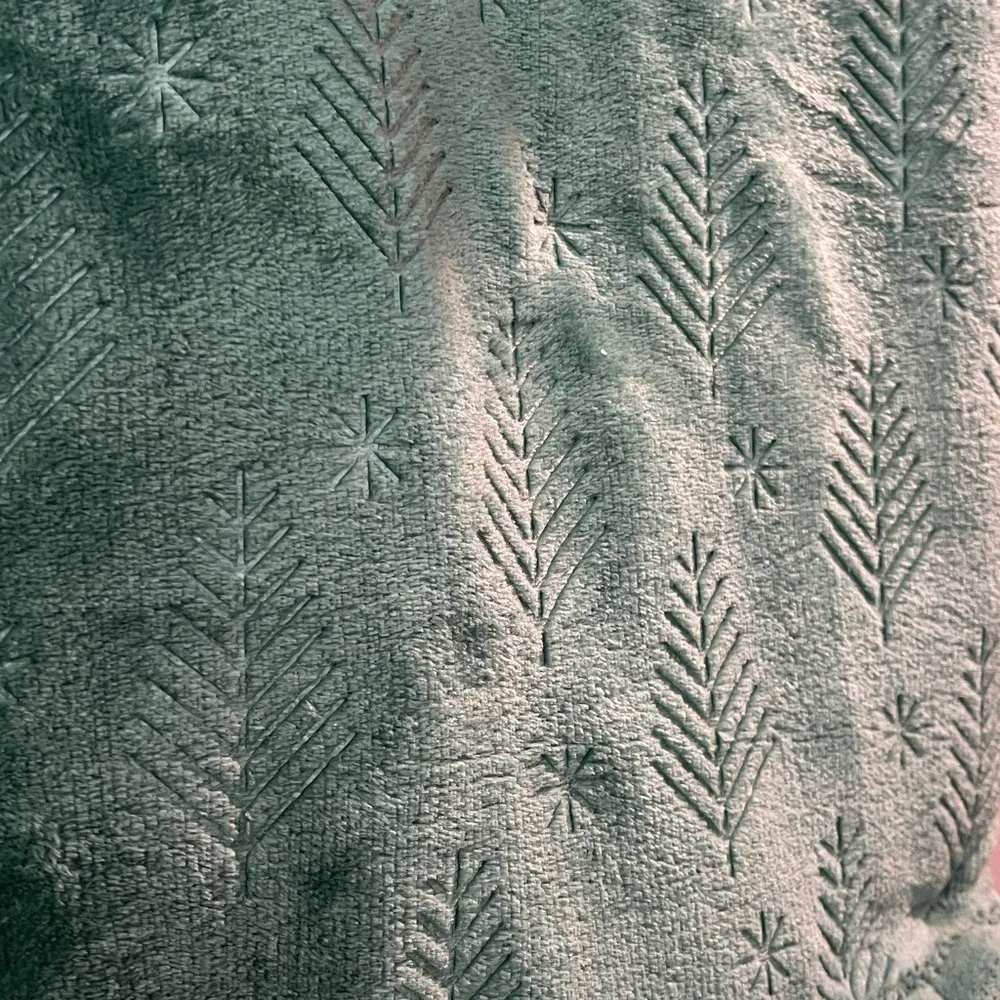 Velvet Plush Throw Blanket Choice of Green Christmas Tree or Red Candy Cane